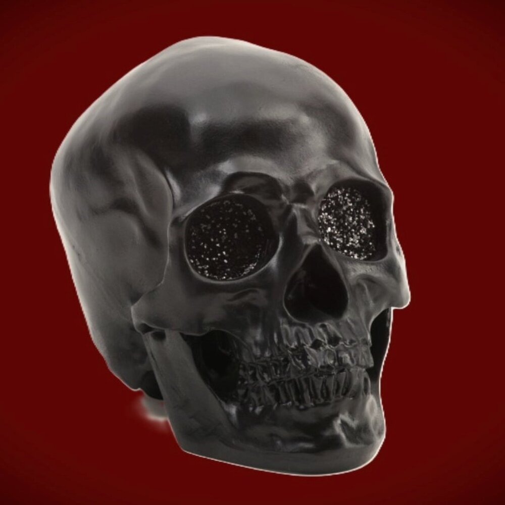 MOONLIGHT MANOR 7IN RESIN SKULL DECOR NIB